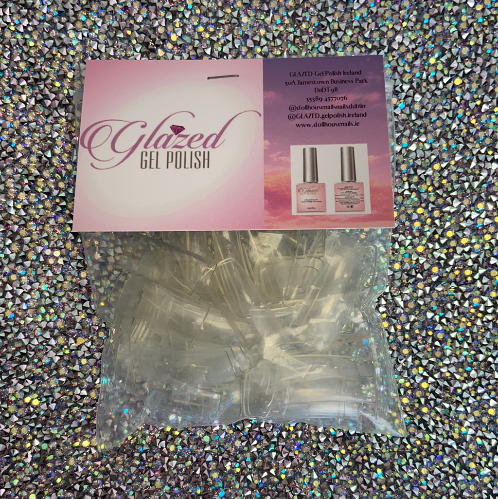 Clear Half Well Tips 120 Bag sizes 1-12