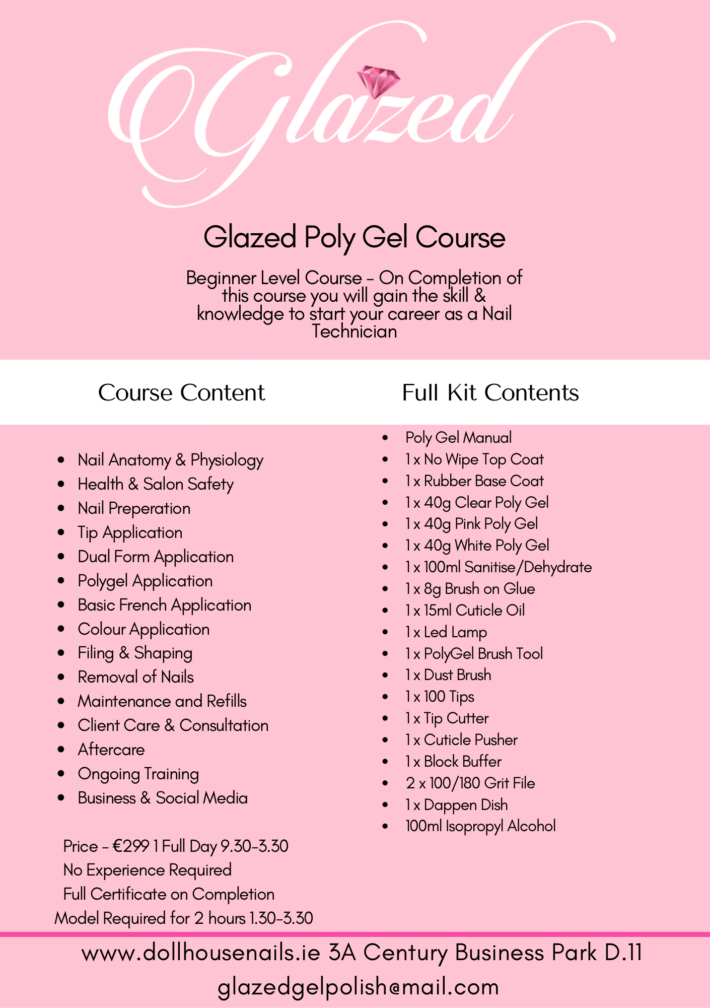 NEW 2025 Glazed PolyGel Beginners Nail Technician Course