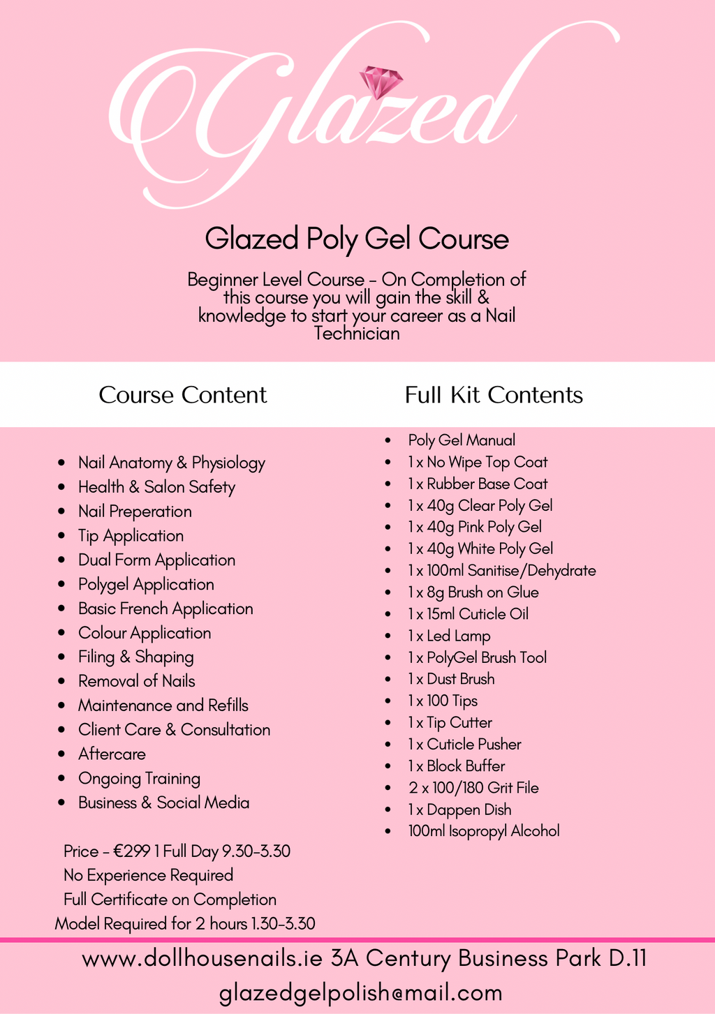 NEW 2025 Glazed PolyGel Beginners Nail Technician Course