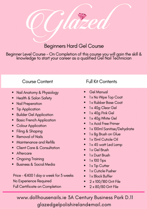 NEW dates 2025 Beginner Hard Gel Nail Technician Course €400