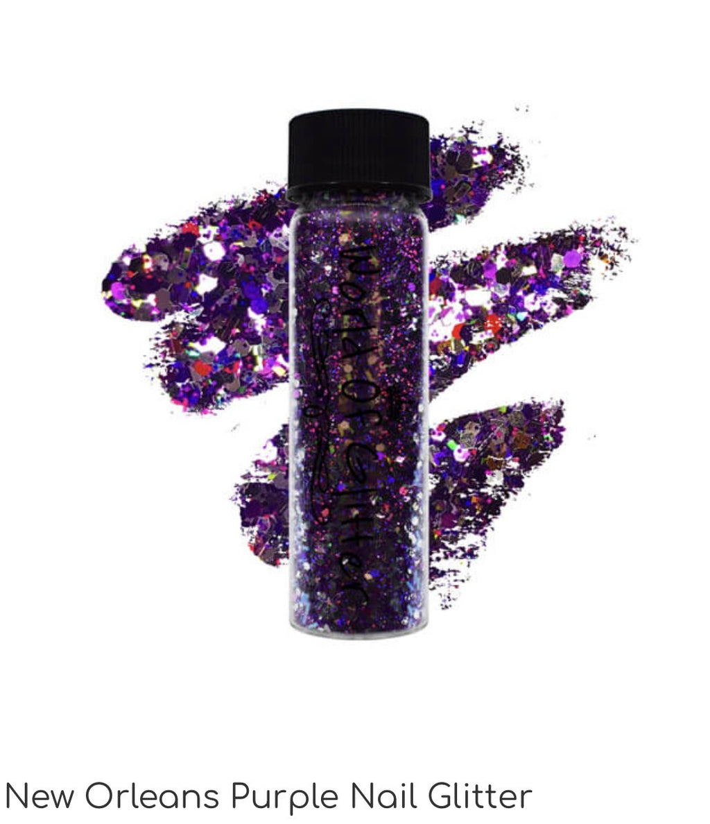New Orleans Purple Nail Glitter