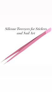 Silicone Ended Tweezers for Nail Art Stickers