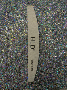 Nail File 100/180 Grit Grey Half Moon