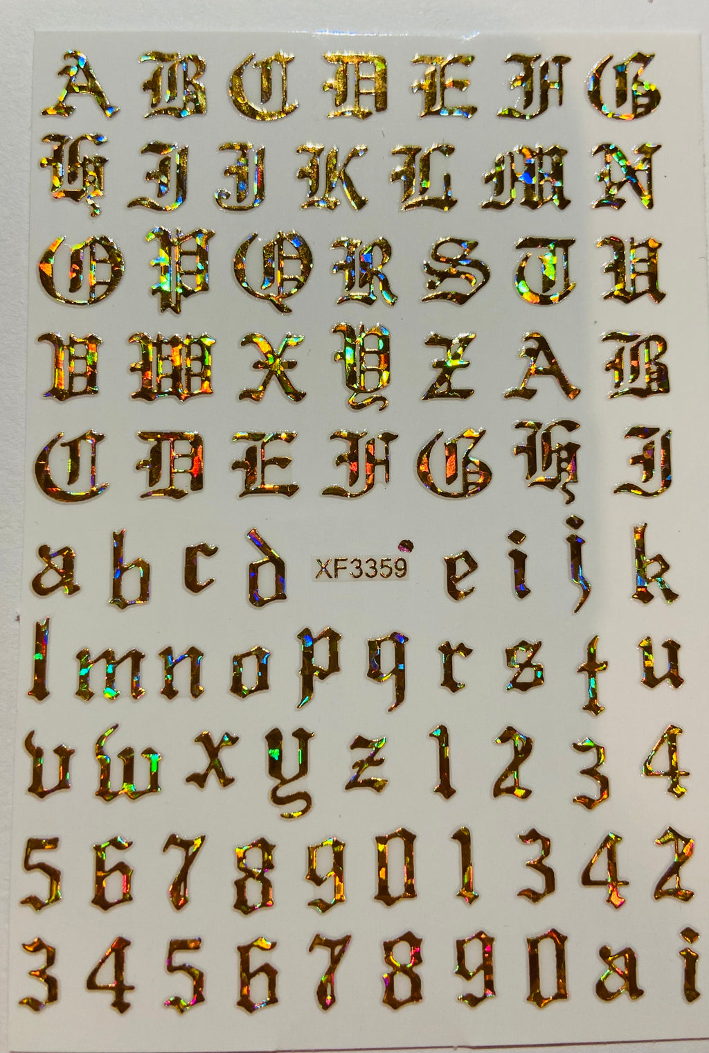 Gold Letters Stickers