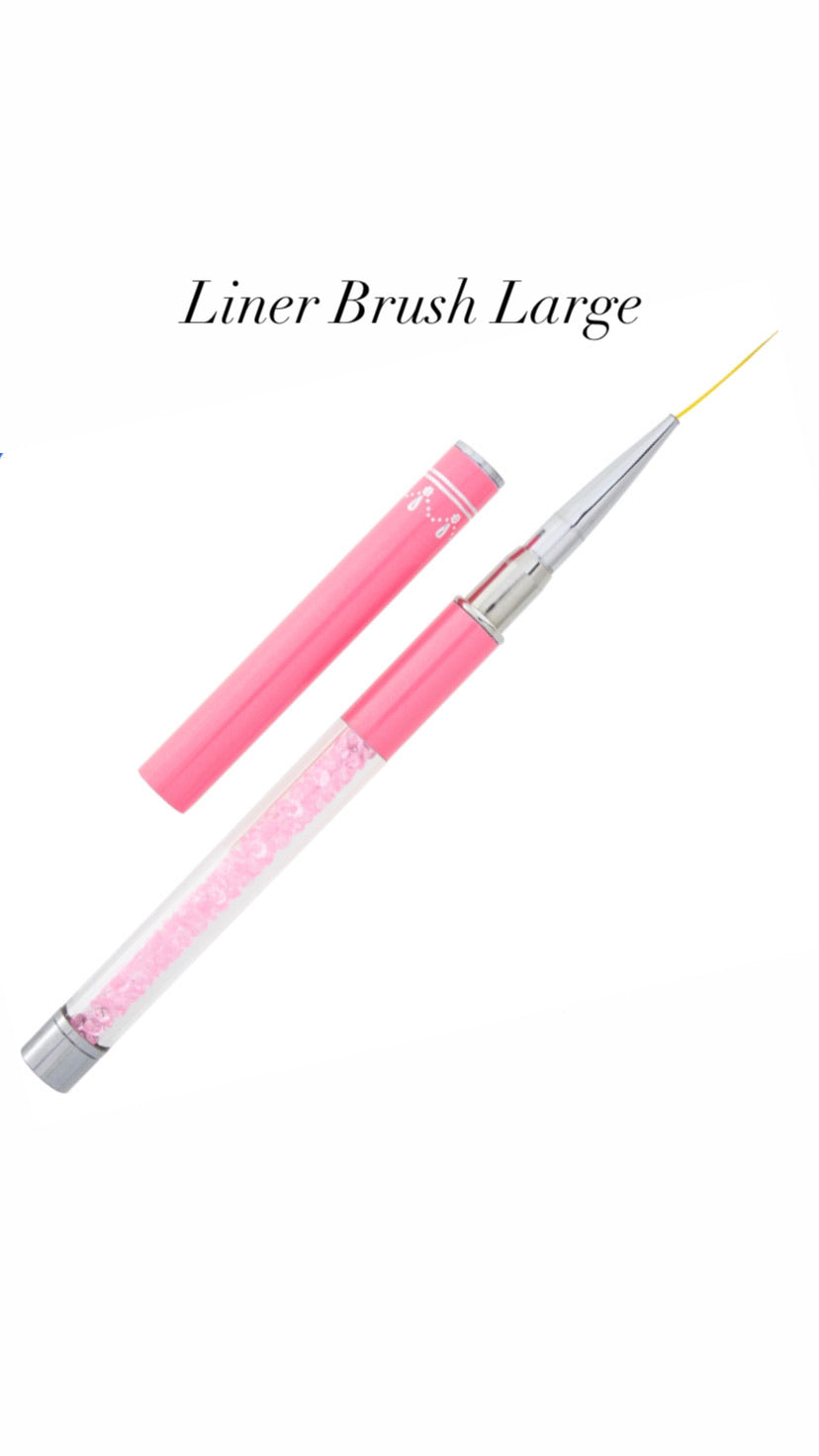 Glazed Pink Nail Art Glitter Handle Brush ‘Large’