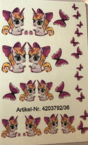 Unicorn - Butterfly Stickers