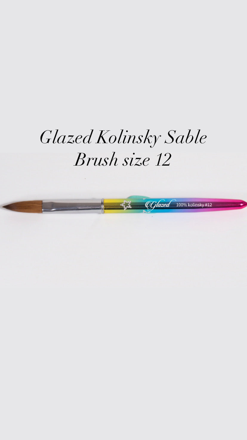 Glazed Acrylic Pure Kolinsky Sable Brush Size 12