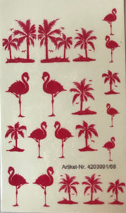 flamingo and Palm Tree Stickers