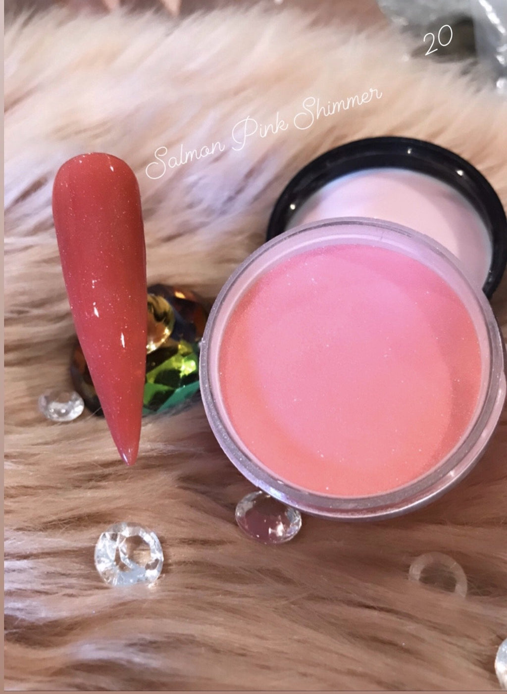 Glazed Salmon Pink Shimmer Acrylic Powder no.20 28g