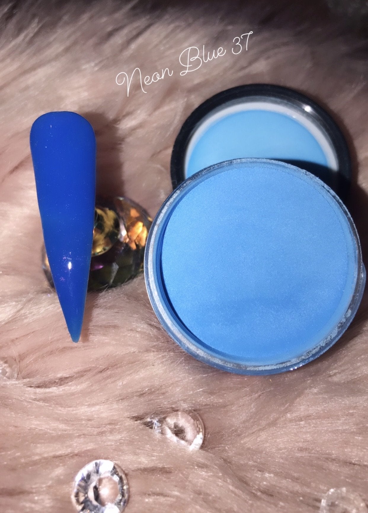 Glazed Neon Blue Acrylic Powder no.37 28g