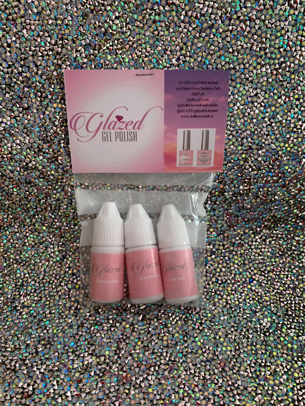 Super Fast drying nail glue x 3 - 3gm bottles